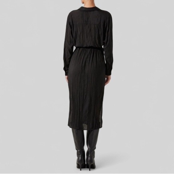ASTR the Label Belted Long Sleeve Midi Shirtdress-Black size Small-NWT - Picture 2 of 12